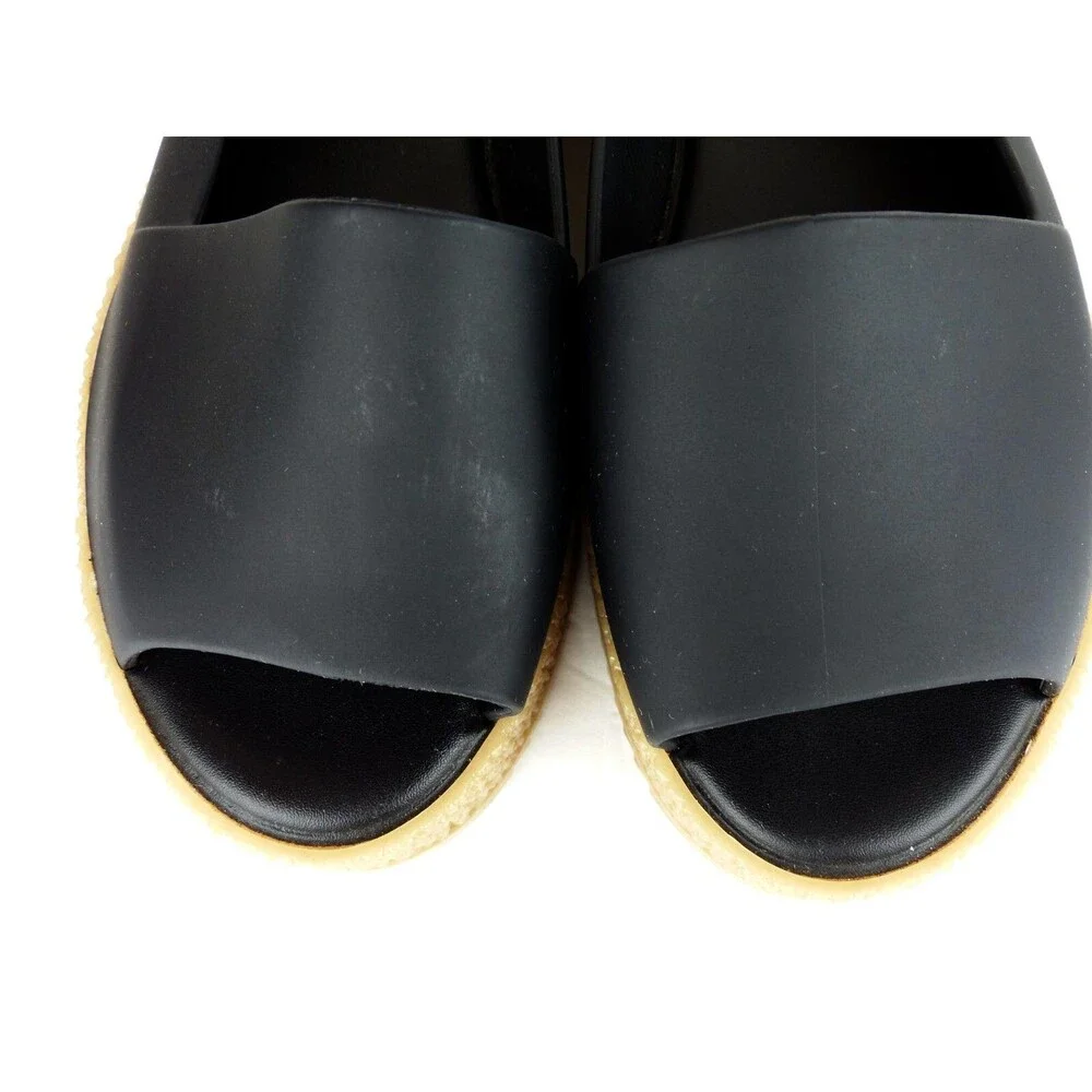 Melissa Puzzle Ad Flats Womens 7 EU 38 Black Platform Slip On Sandals Boho 90s
